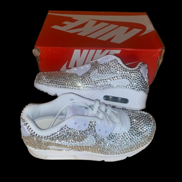 Nike Airmax 90’s All Sizes Full Luxe Crystal Design New In Box - Picture 5 of 9